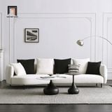 Ghế sofa băng cong dài 2m5 BT327 Tino màu xám trắng đẹp 