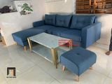  Bộ ghế sofa góc chữ L xanh dương 2m2 x 1m6 cho không gian nhỏ 