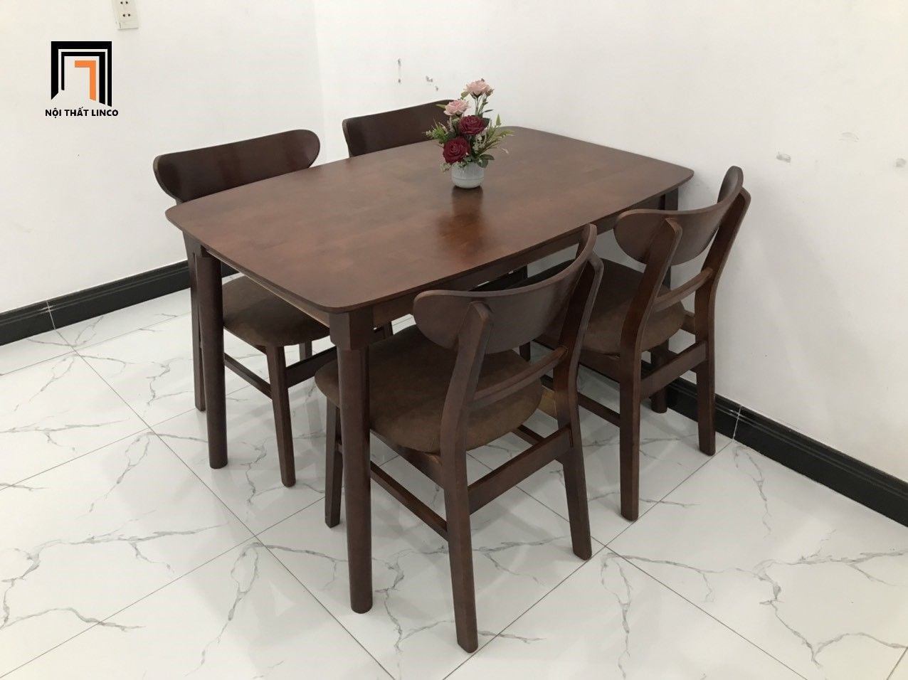  Bàn ghế ăn giá rẻ 9-BAG4-Tarpley dài 1m2 cho căn hộ chung cư 