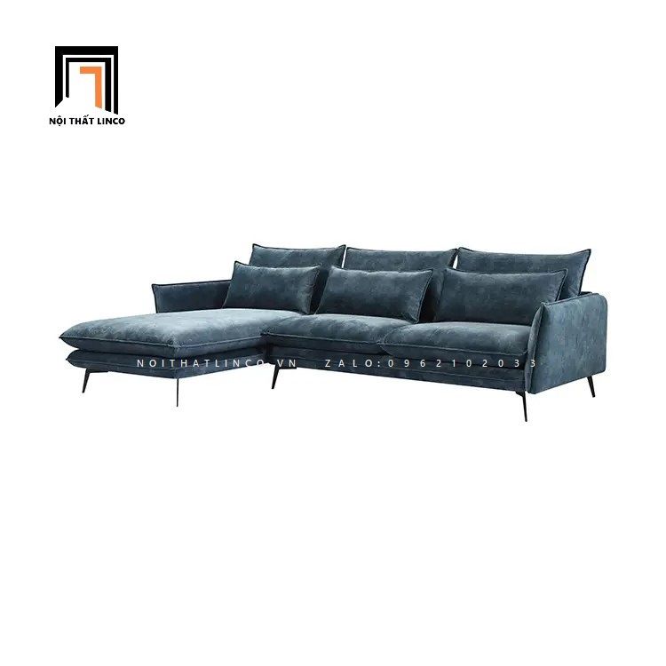  Bộ ghế sofa góc L 2m4 x 1m6 GT33-Heemor vải nhung nỉ đẹp 