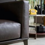 Ghế sofa đơn văn phòng làm việc DT49 Monda da giả nâu đậm 