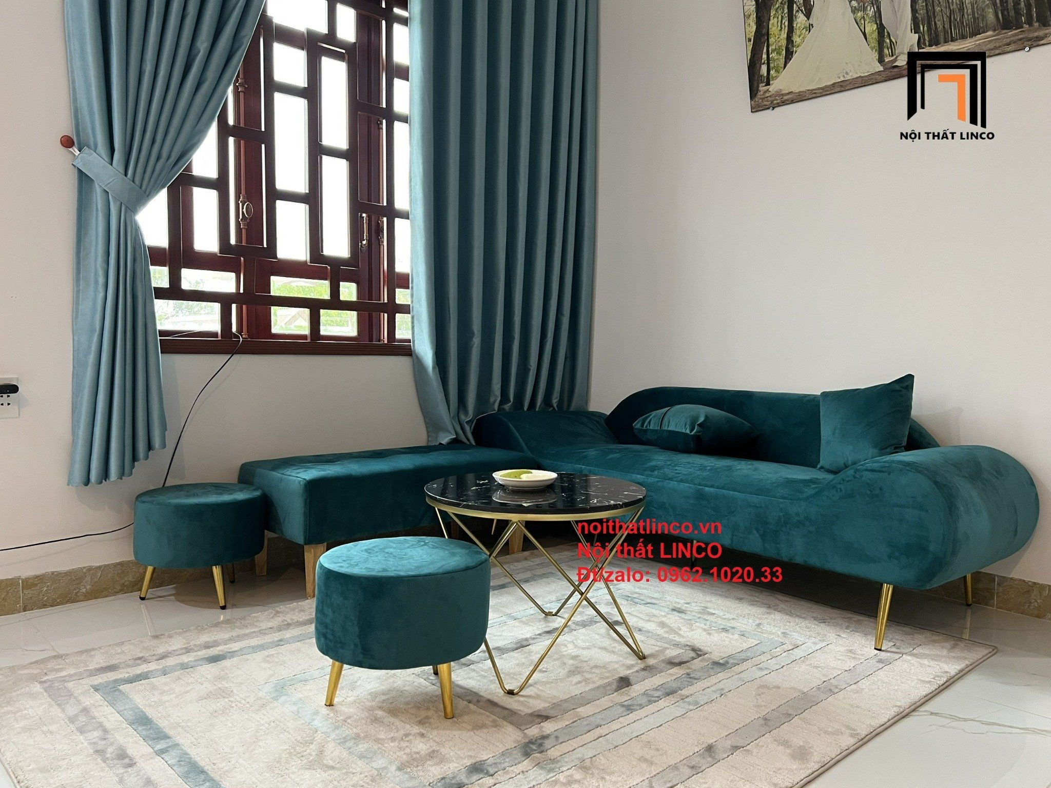  Bộ ghế sofa sopha văng băng thuyền SFT 2m xanh lá giá rẻ 