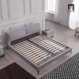  Giường ngủ hiện đại GN75 Rio 1m6 x 2m màu xám vải nhung 