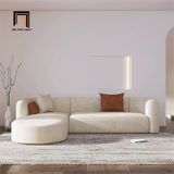  Bộ ghế sofa góc kiểu dáng cong GT262 Schoer 2m2 x 1m6 da nâu 