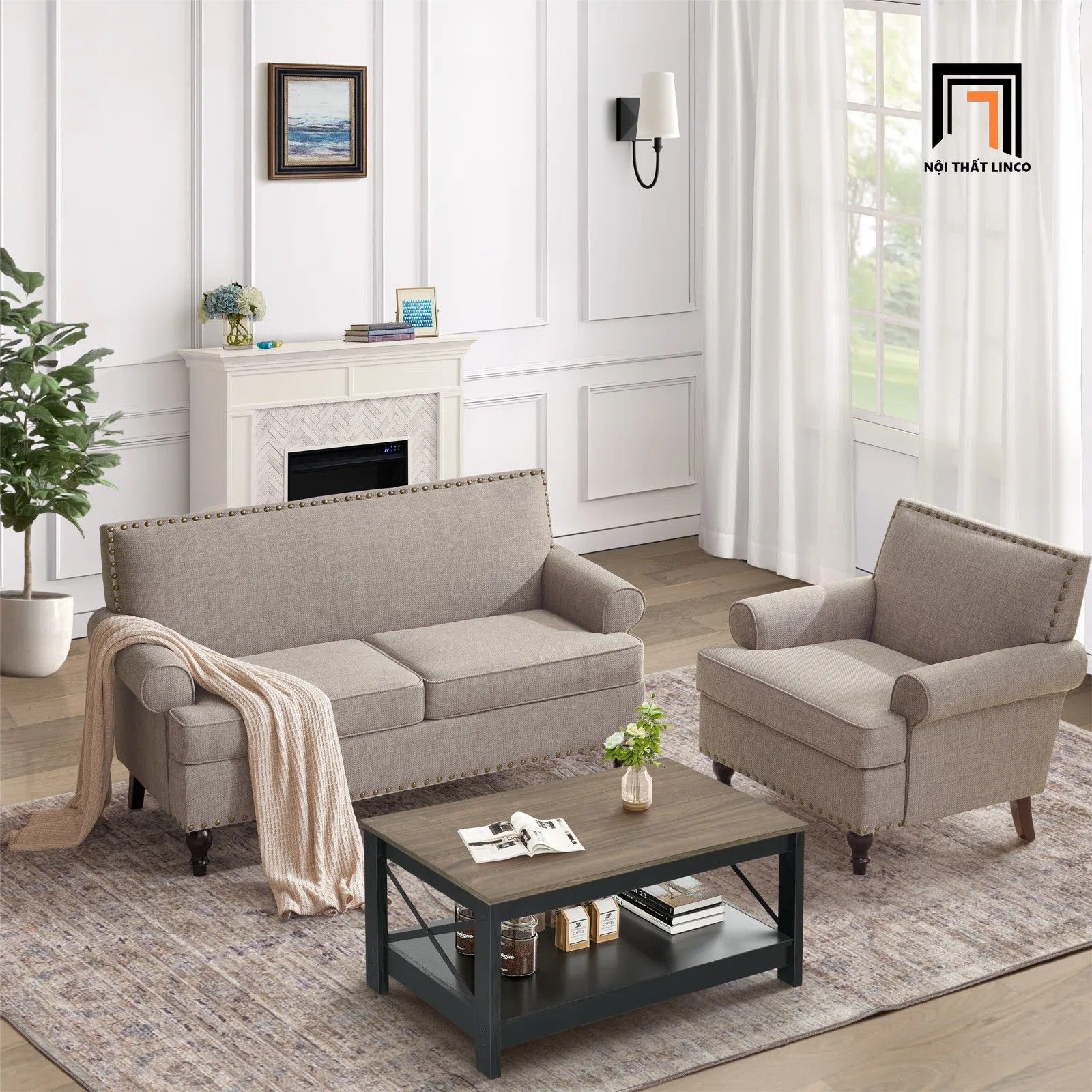  Bộ ghế sofa sang trọng KT124 Berkey kiểu dáng Âu Mỹ 