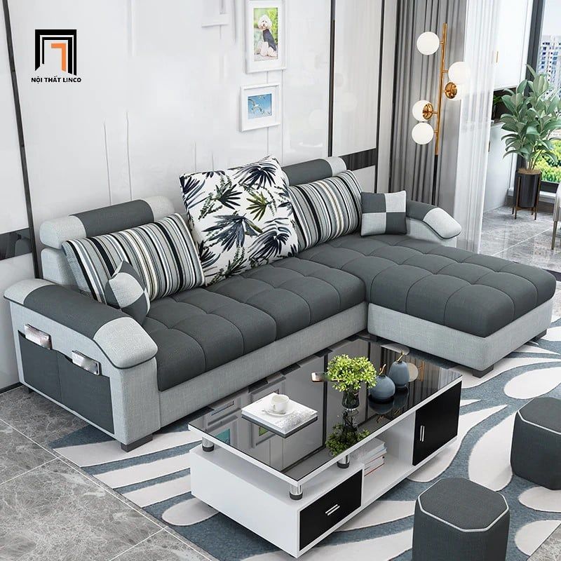  Bộ ghế sofa góc L 2m4 x 1m6 GT79 Slipco sang trọng 