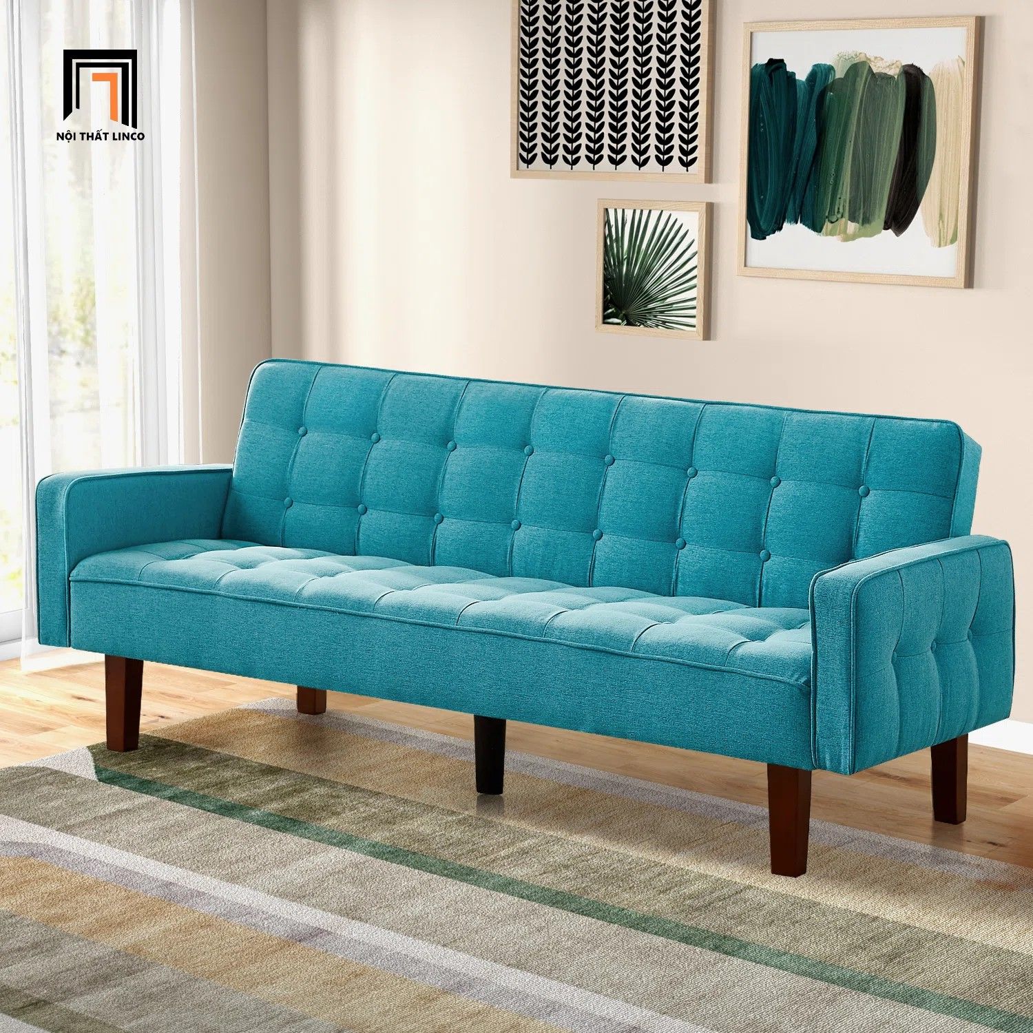  Ghế sofa băng giường nằm GB33 Montevia 2m vải nỉ xinh 