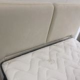  Giường ngủ xinh xắn dài 1m6 x 2m GN74 Bagos xám trắng vải nhung 
