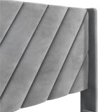  Giường ngủ cao cấp 1m6 x 2m GN64 Permelia xám đậm vải nhung 