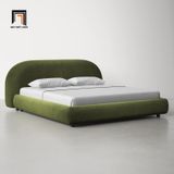  Giường ngủ nhỏ xinh xắn GN63 Sadarius vải nỉ nhung màu xanh lá 