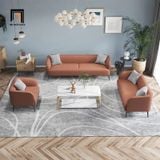  Bộ ghế sofa cho phòng làm việc KT116 Sorum da giả màu carrot 