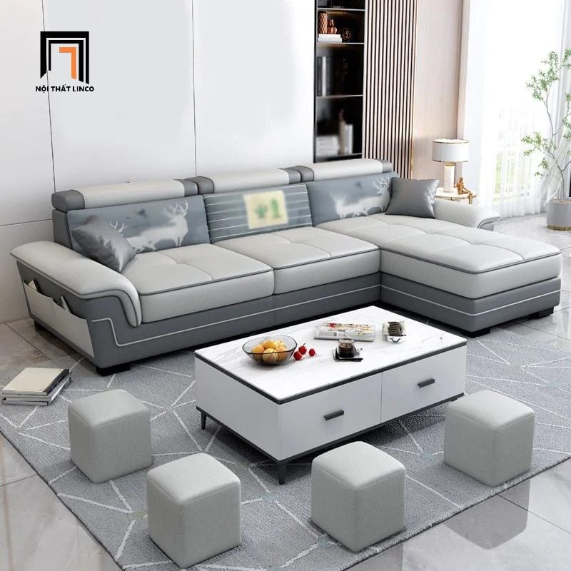  Bộ ghế sofa góc 2m4 x 1m6 GT183 Vales cho phòng khách gia đình 