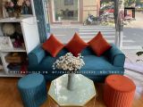  Bộ ghế sofa băng xanh lá BT63 Hugen vải nhung nỉ phối màu 