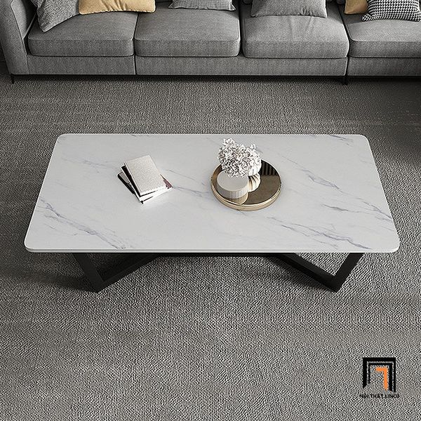 bàn trà mặt đá hình chữ nhật 1m x 50