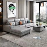  Bộ ghế sofa góc cao cấp GT224 Baschi 3m x 1m7 da giả xám đen 