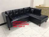  Mẫu sofa góc giả da cao cấp HCM | Ghế salon góc L simili xanh đen sang trong | Nội thất linco Sài Gòn 