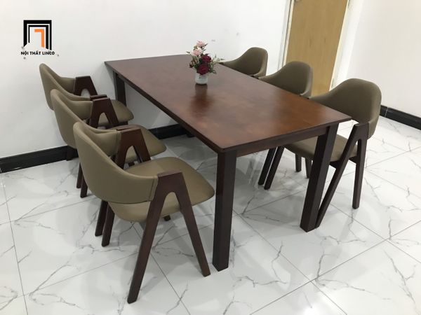 bộ bàn ăn gia đình 1m6 6 ghế ngồi