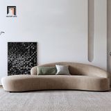  Ghế sofa băng cong dài 2m4 BT193 Cruces vải nhung xám 