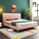  Giường ngủ xinh xắn GN32 Jasy đầu giường chia múi vải nhung 