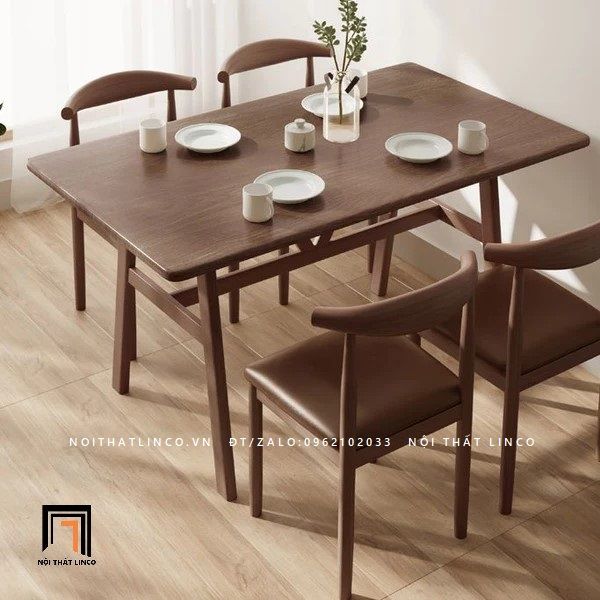  Bộ bàn ăn 4 ghế ngồi KH21-4-Cubin màu nâu cafe 
