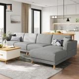  Bộ ghế sofa góc L giá rẻ GT208 Aldeen 2m9 x 1m6 màu xám ghi 