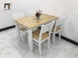  Bộ bàn ghế ăn gia đình 5-KH4-G7-B108-go gỗ cao su tự nhiên 