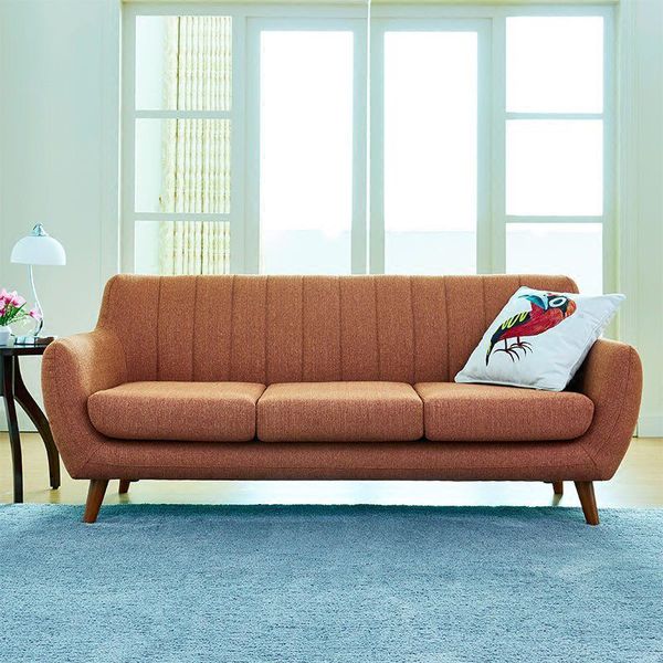 ghế sofa băng vải nỉ màu cam 2m