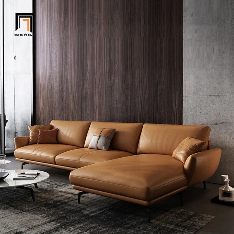  Bộ ghế sofa góc da giả GT187 Tonos dài 2m4 x 1m6 màu cam đất 