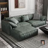  Bộ ghế sofa phòng khách da giả KT80 Mariubo màu xanh lá 