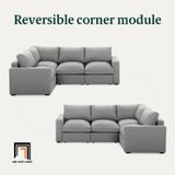  Bộ ghế sofa góc L GT23 Reversible 2m2 x 1m6 giá rẻ màu xám ghi 