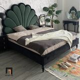  Giường ngủ tân cổ điển GN51 Jeriel phối 2 màu vải nhung 