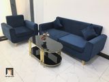  Bộ ghế sofa cho văn phòng làm việc NS04 vải nhung xanh đậm 