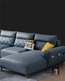  Bộ ghế sofa góc L gia đình đẹp GT247 Breda 3m x 1m6 da Pu mờ 