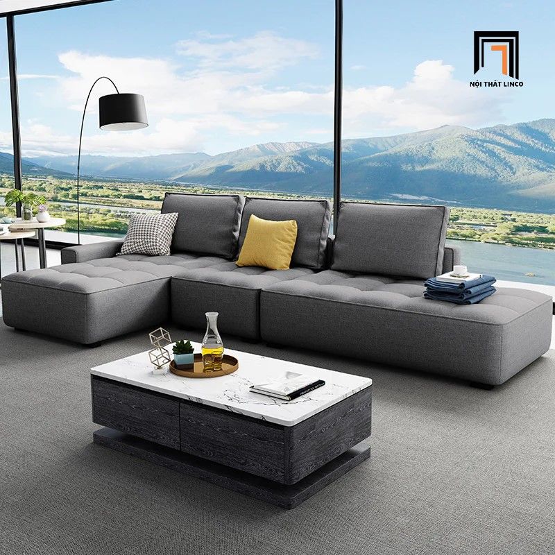  Bộ ghế sofa góc L giá rẻ GT160 Iberia 2m8 x 1m6 kiểu dáng basic 