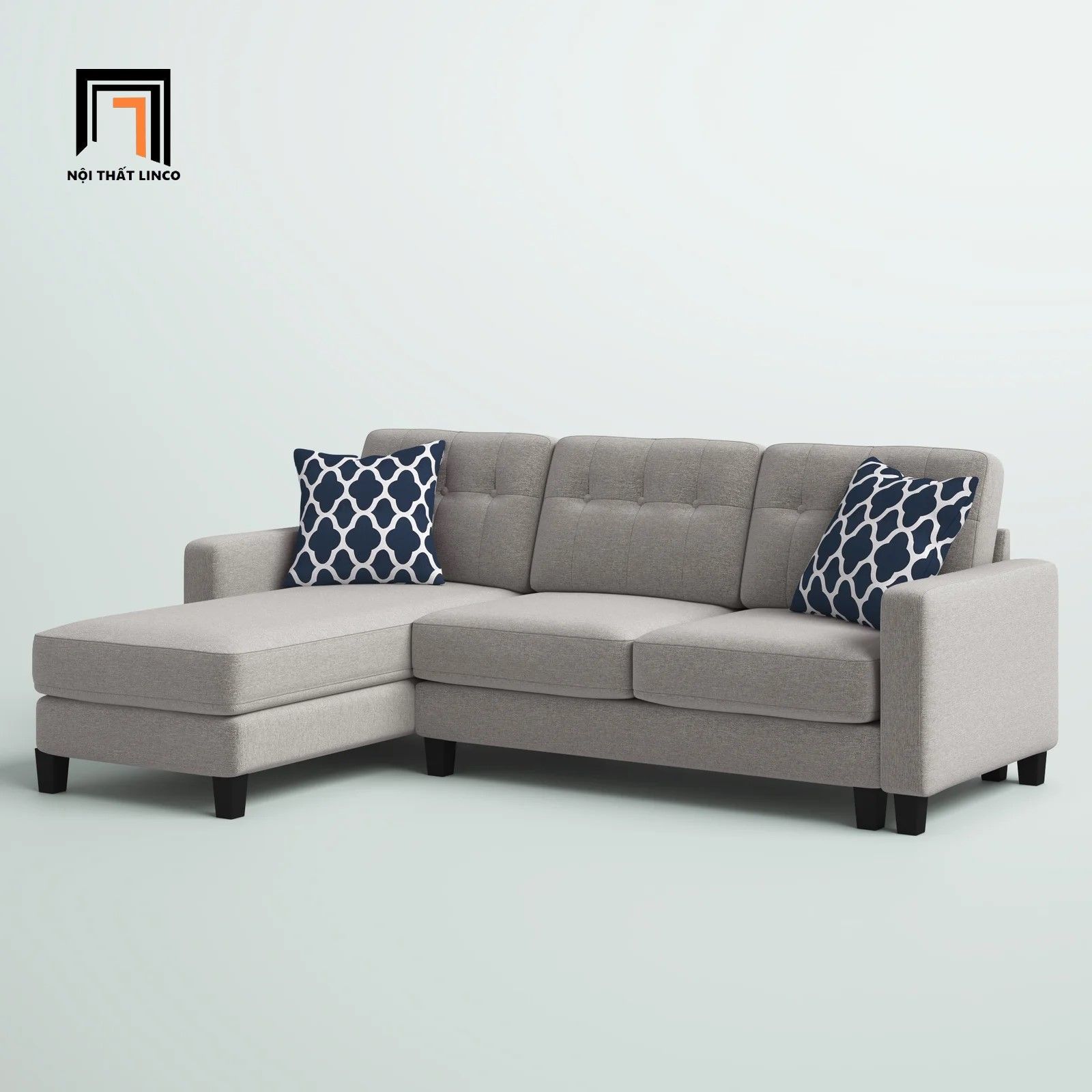  Ghế sofa góc L GT7 Yadira 2m2 x 1m6 vải mềm phòng khách gia đình 