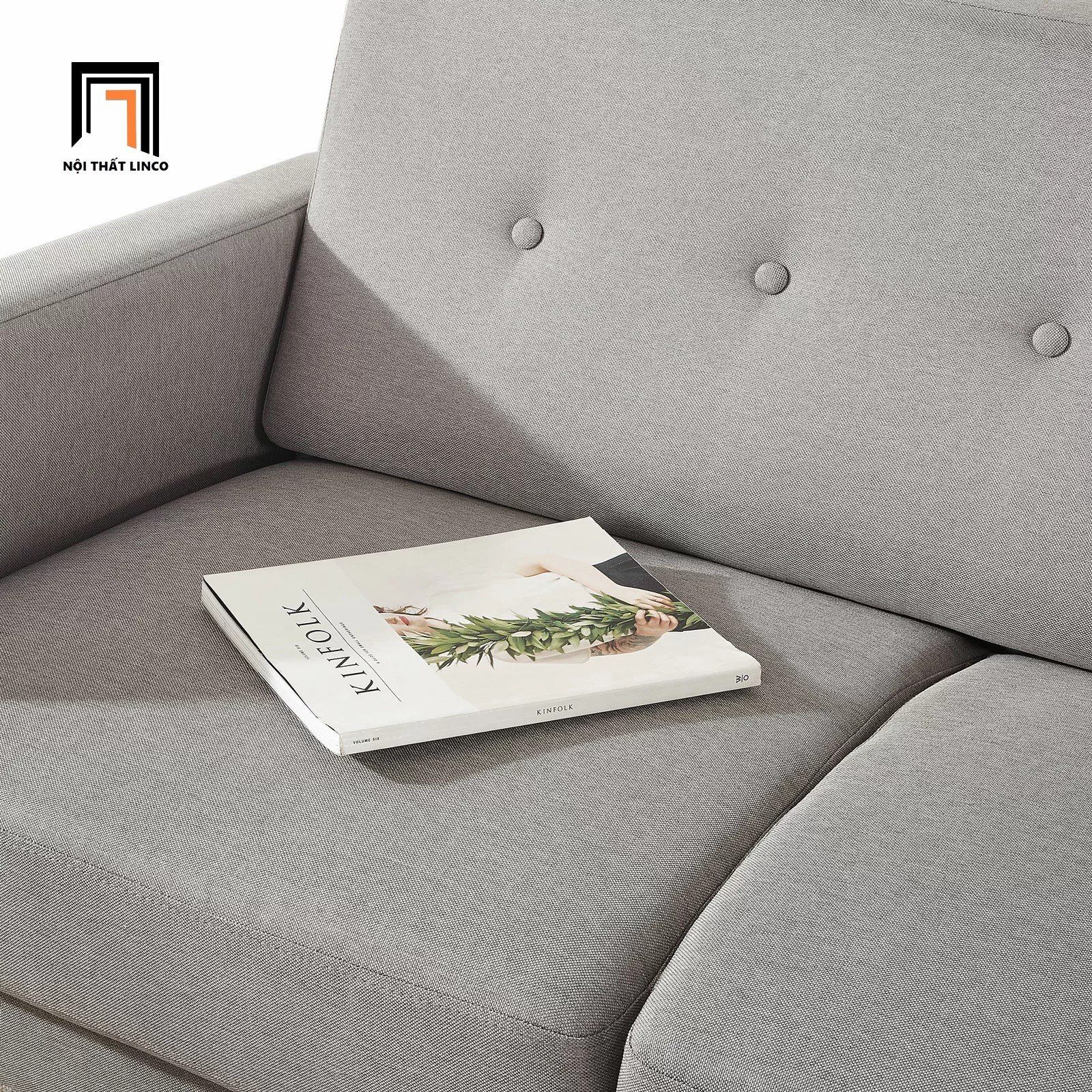  Ghế sofa băng nhỏ gọn BT209 Hensin xám trắng giá rẻ 