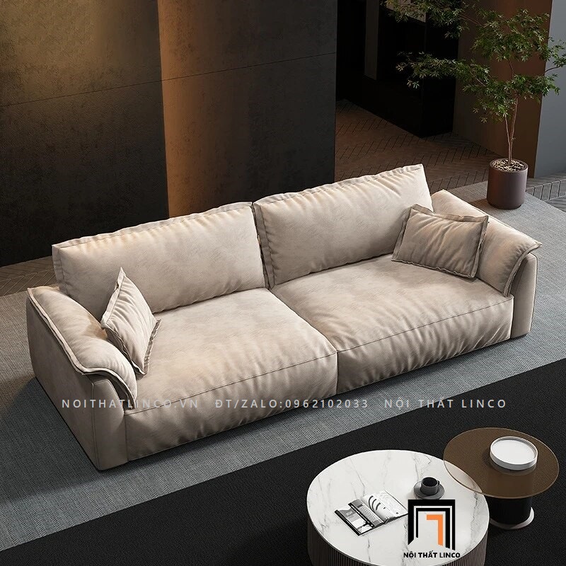  Ghế sofa băng da công nghiệp BT71 Flannet màu xám trắng 