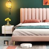  Giường ngủ xinh xắn GN32 Jasy đầu giường chia múi vải nhung 