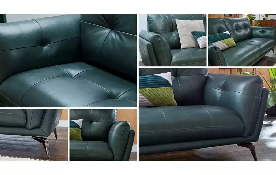  Ghế sofa băng da công nghiệp BT263 Harlan dài 2m màu xanh lá 