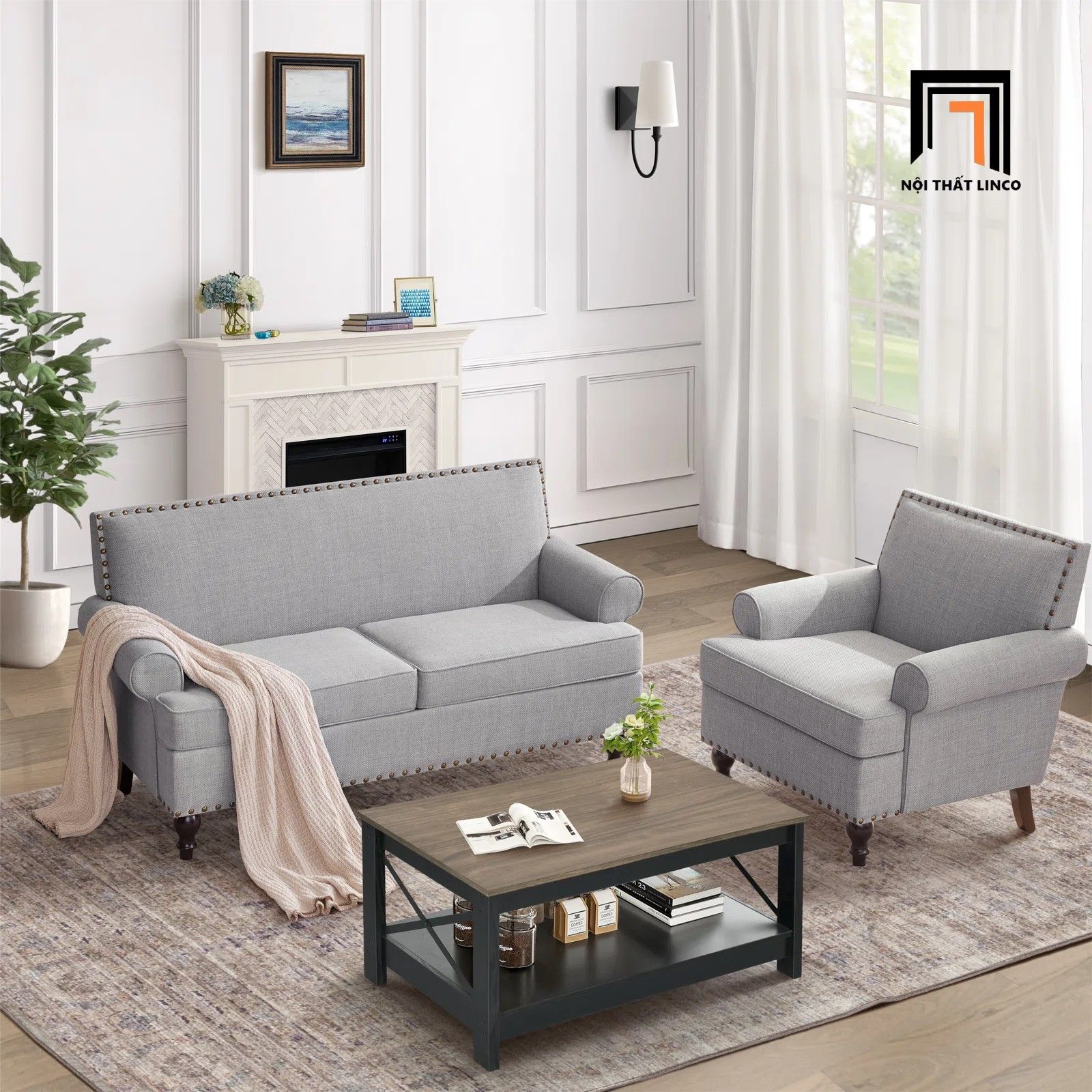  Bộ ghế sofa sang trọng KT124 Berkey kiểu dáng Âu Mỹ 