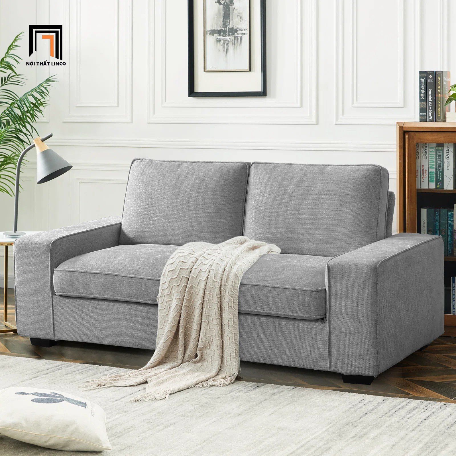  Ghế sofa băng nỉ nhỏ xinh BT211 Vroni dài 1m6 cho gia đình 