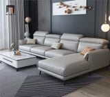  Bộ ghế sofa góc L 3m x 1m6 GT249 Osino da xám đậm cao cấp 