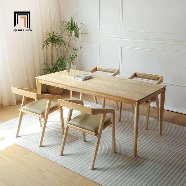 bộ bàn ăn 4 ghế gỗ tự nhiên giá rẻ