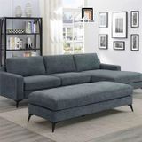  Sofa góc L xám đen vải nỉ GT238 Tamora 2m3 x 1m6 gia đình 
