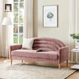  Ghế sofa băng cong xinh xắn BT184 Michala 1m6 vải nỉ hồng phấn 
