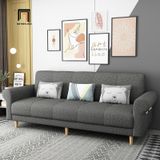  Ghế sofa giường tay kiểu cong GB112 Beiro 2m1 màu xanh lá nỉ 