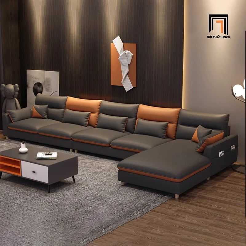  Bộ ghế sofa góc chữ L GT118 Vernon 2m4 x 1m6 da công nghiệp 