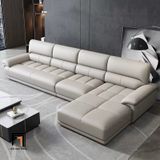  Sofa góc chữ L da giả xám trắng GT264 Genola 3m x 1m6 cao cấp 