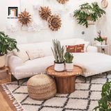  Ghế sofa góc L GT51 Beno cho phòng khách màu trắng kem 