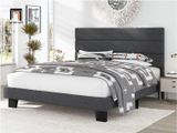  Giường ngủ bọc vải nỉ GN14 Allewie 1m6 x 2m màu xám đậm 